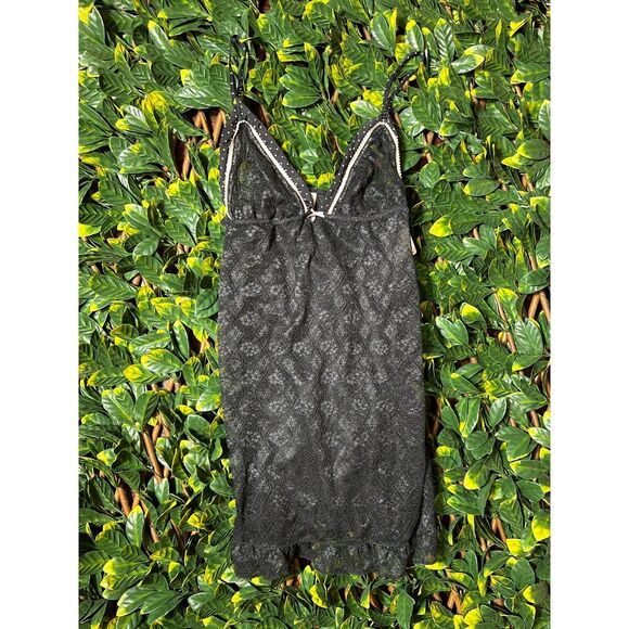 Jessica Simpson Black Lace Polka Dot Cami Slip Dress Size M NWT - Picture 1 of 6